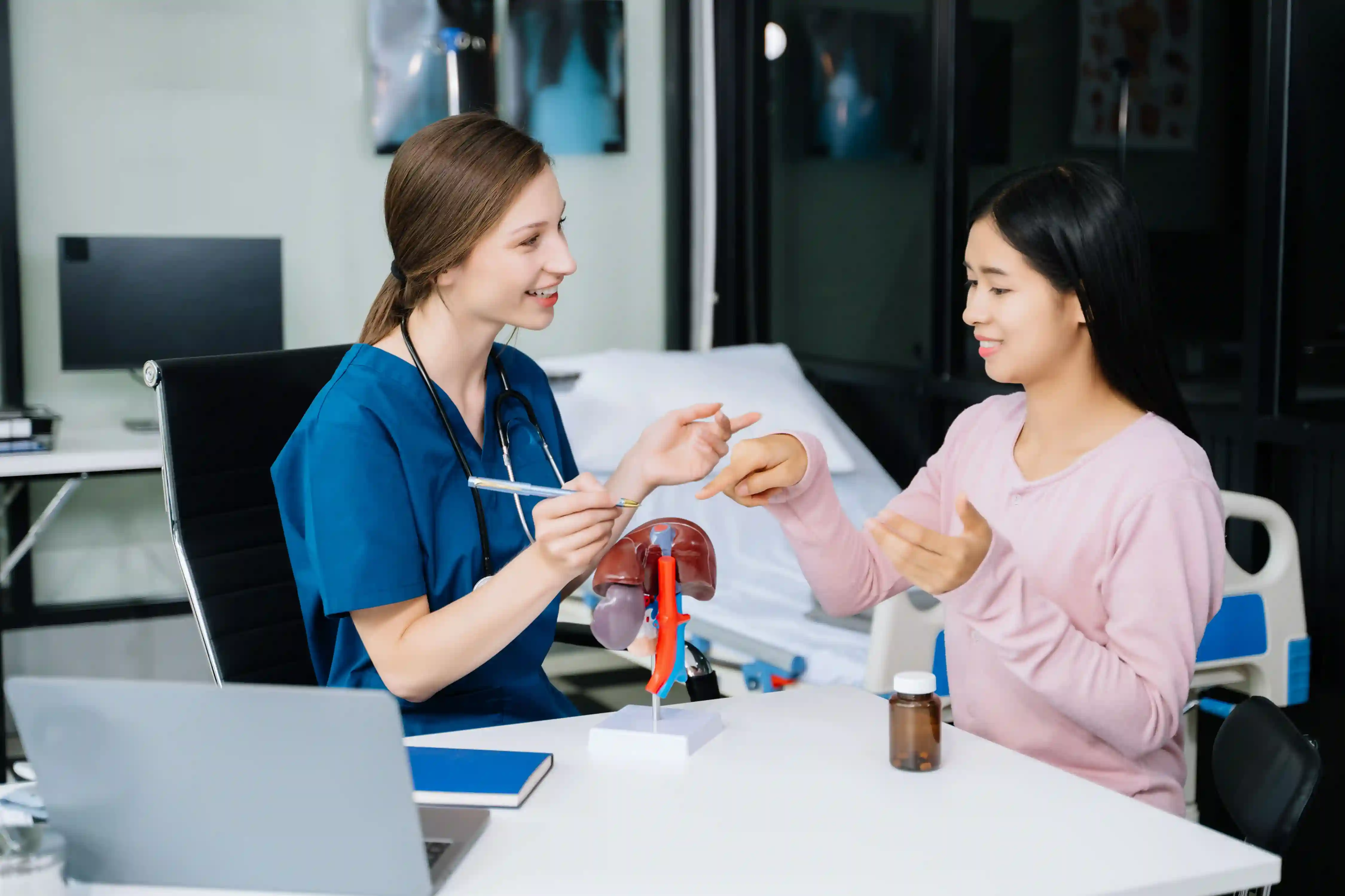 Patient using healthcare app on phone